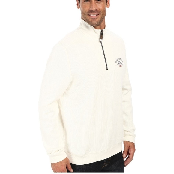 Tommy Bahama Sweatshirt Size M Pullover Sweater Aruba Off White Half Zip New - Picture 4 of 5